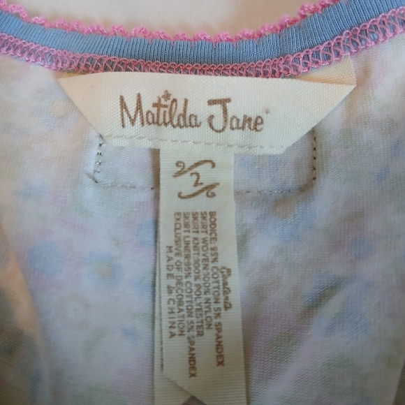 Matilda Jane Size 2T Pink and Blue Dress With Tulle Skirt - Picture 3 of 5